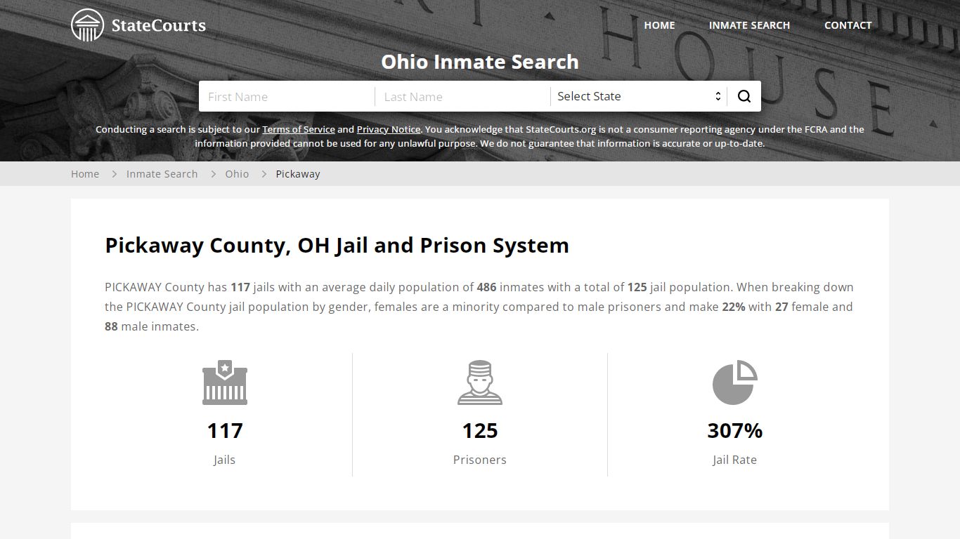 Pickaway County, OH Inmate Search - StateCourts